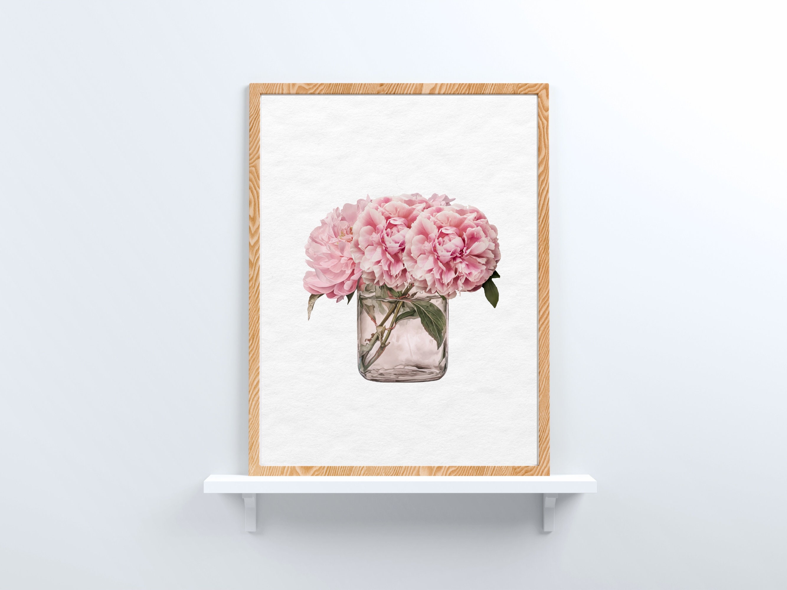 Pink Peony Wall Art, Watercolor Peonies, Peonies Art Print, Peonies ...