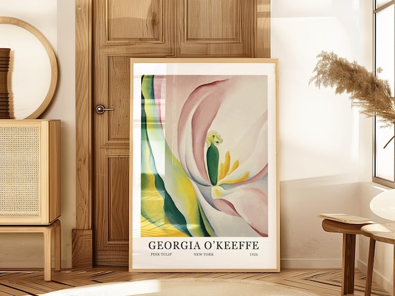 Georgia O'keeffe Pink Tulip Exhibition Poster: Contemporary