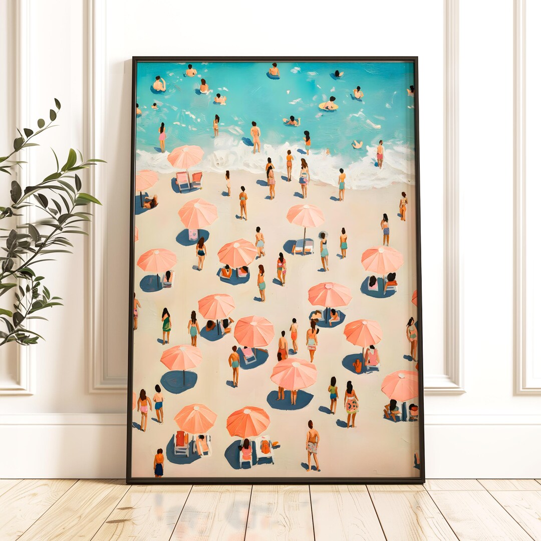 Vintage Beach Print, Travel Poster, Coastal Summer Wall Art, Retro Art ...