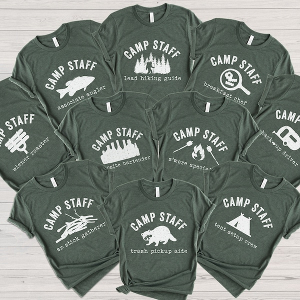 Matching Camp Staff Shirts - Retro Style Summer Camp TShirts - Group Campground Tees That Match - Family Camping Tees - Friends Camping Trip
