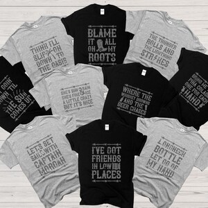 マッチングガースブルックスシャツ - ユニセックスサイズ 90年代カントリーグループシャツ - カントリーコンサートTシャツ - ガースリリックパーティーシャツ - カントリーミュージック