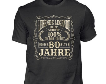 80.Geburtstag T-Shirt Lebende Legende 80 Jahre alt Geschenk Shirt