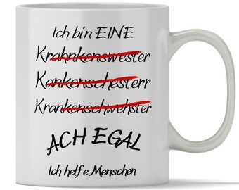 Tasse Krankenschwester lustiger Spruch Rechtschreibfehler