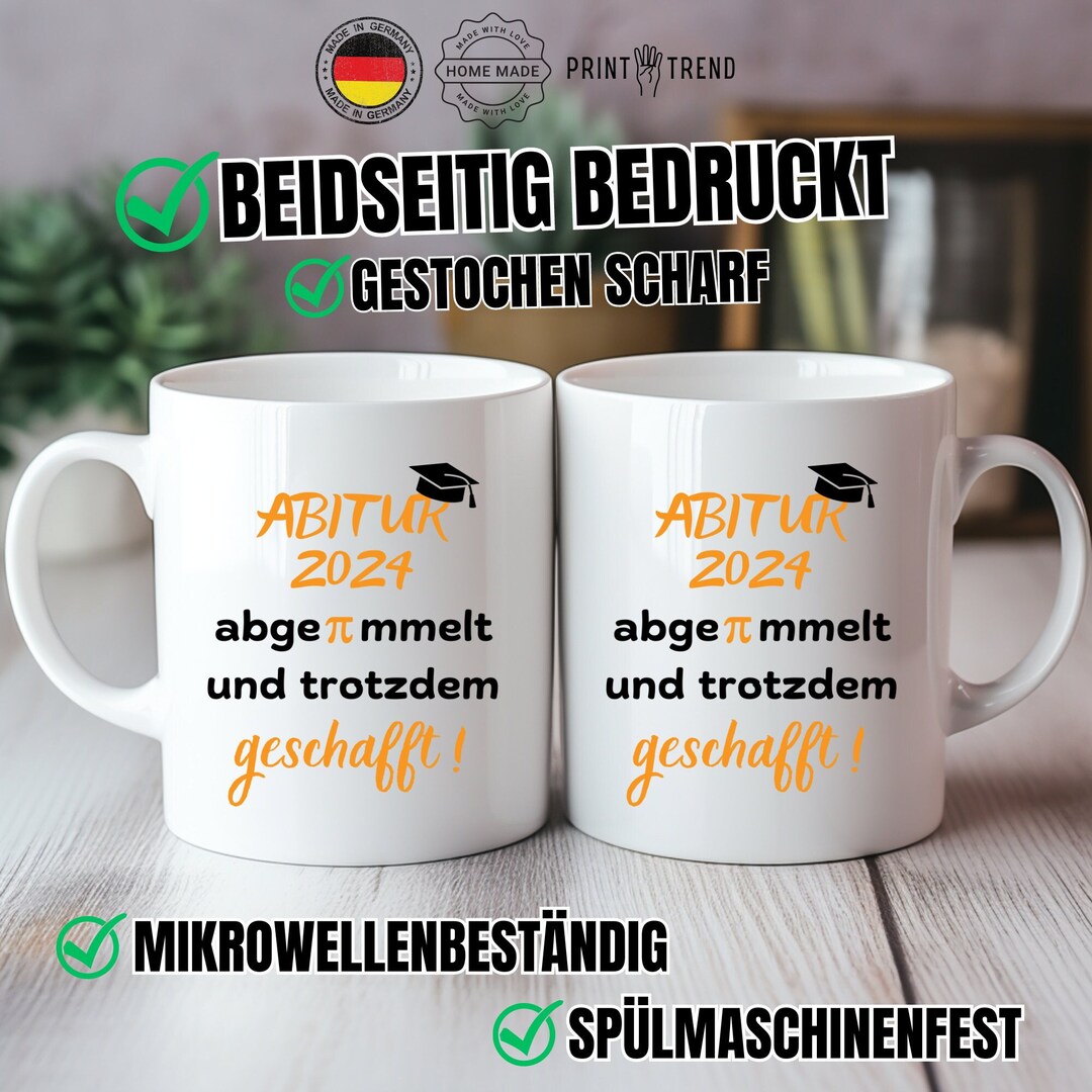 Abitur 2024, Abi Mug. Abi Gift, Gift for Graduation, Passed Abitur