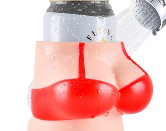 Shower Beer Buddy - Red Bikini Shower Beer Can Holder w/ Silicone Suction Cup | Holds Your Cold Beer Can in the Shower or Bath Tub