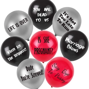 BroSash Funny Bachelor Party Balloons,   Bachelorette Party Supplies and Decorations Pack of 16