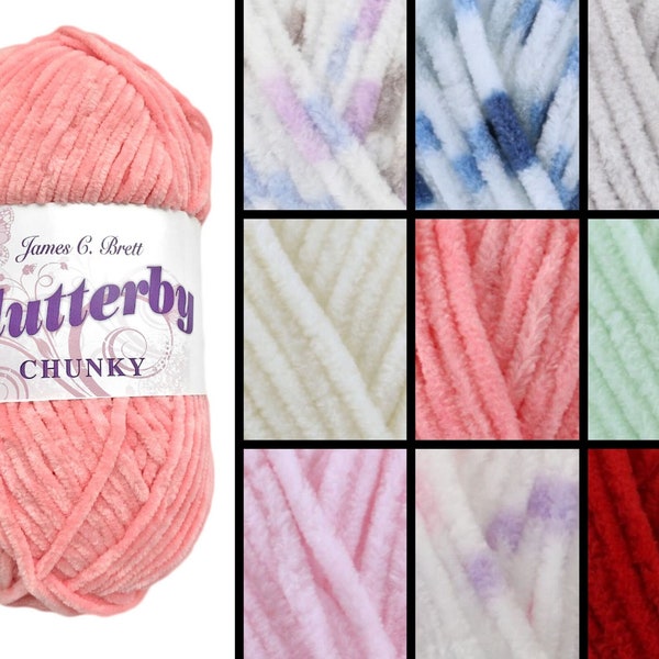 Flutterby Chunky Knitting Yarn  -  Choice of colours