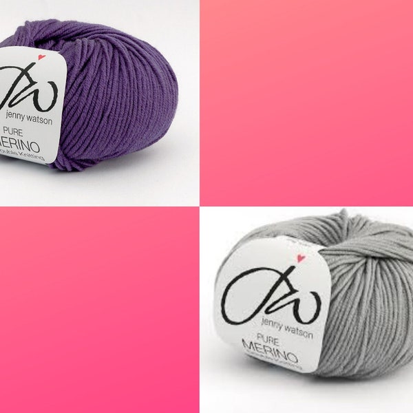 Jenny Watson Pure Merino DK Yarn, Double Knitting Yarn - Double Knit Wool, Crochet Yarn, 50g ball
