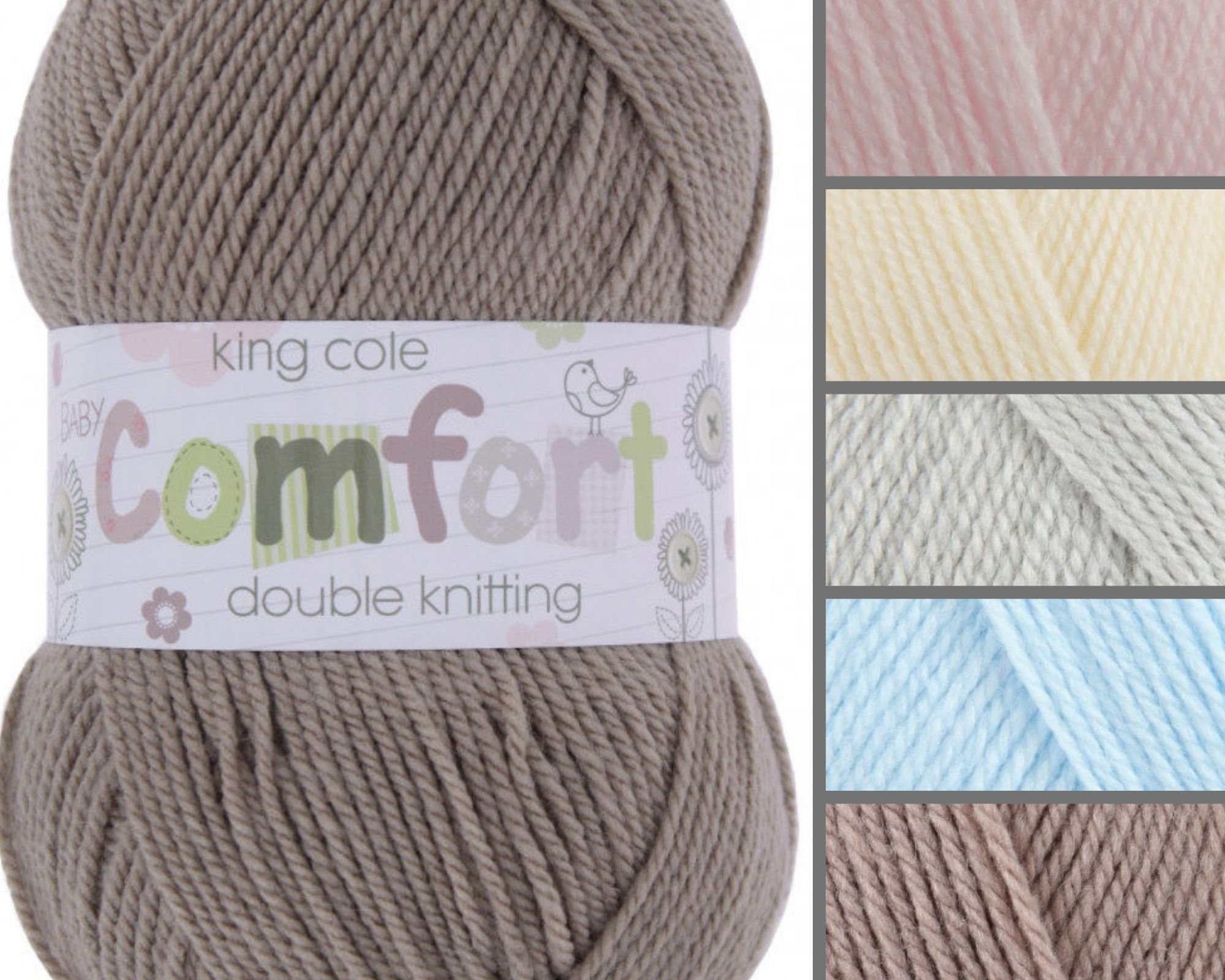 King Cole Comfort DK Yarn, Range of Colours, Double Knitting Yarn