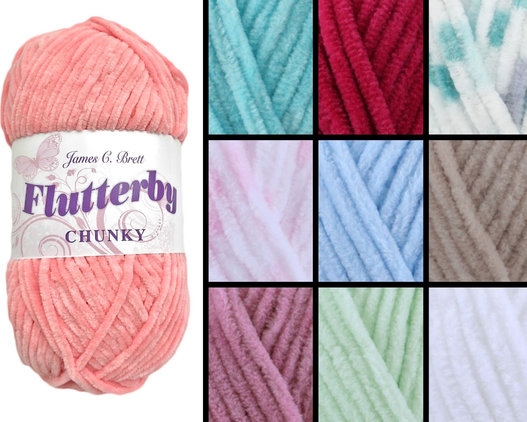 Flutterby Chunky Yarn Choice of colours Chunky Wool James Etsy
