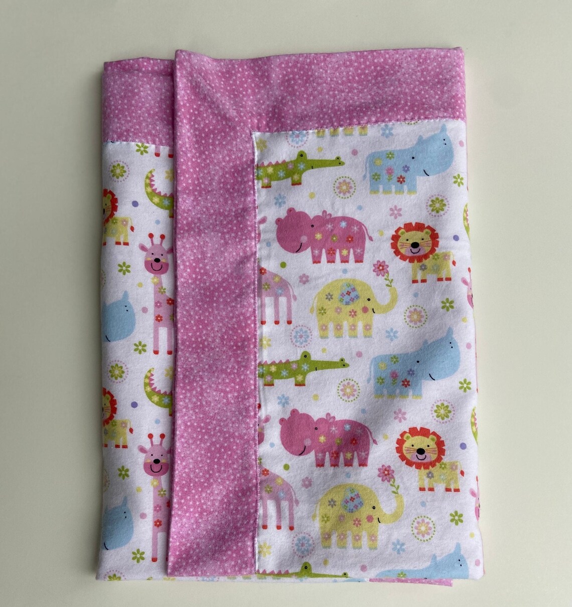 Self Binding Blanket Baby Flannel Blanket Baby Girl Double Etsy
