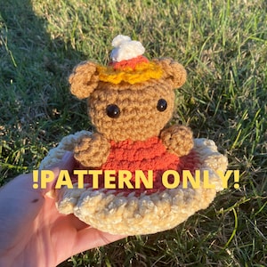 Cute Crochet PATTERN ONLY Pumpkin Pie Bear