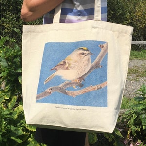 Golden-crowned Kinglet tote bag
