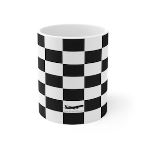 Checkered Flag Black & White Collection Ceramic Mug 11oz by CrewCity image 3