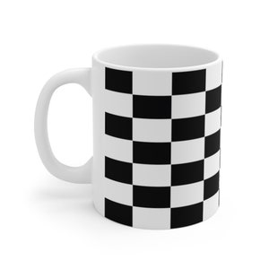 Checkered Flag Black & White Collection Ceramic Mug 11oz by CrewCity image 2