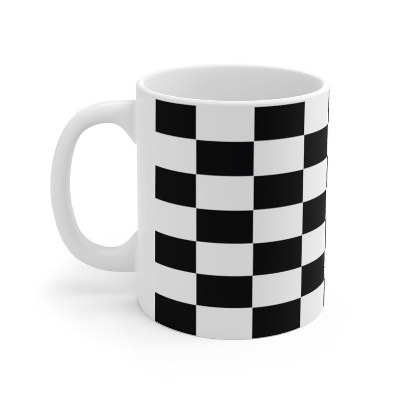 Checkered Flag Black & White Collection Ceramic Mug 11oz by CrewCity image 2