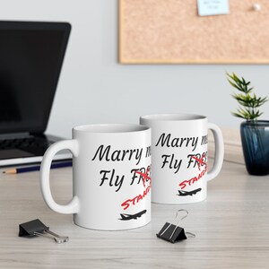 Marry Me, Fly Free / StandBy Fun Airline Staff Collection Ceramic Mug 11oz by CrewCity image 2