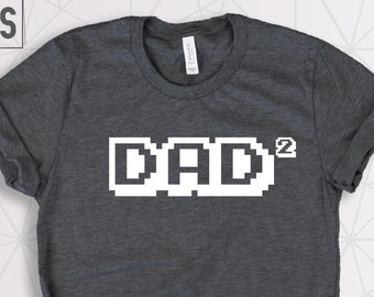 PAPÁ 2 Camiseta- Papá Cuadrado, Regalo para papá, papá regalos, Día del Padre, Marido Camisetas regalo, Papá de dos, Papá Camisas, Camiseta de Hombre, Regalos de Marido