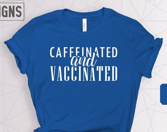 Camiseta con cafeína y vacuna, regalo de médico y enfermera