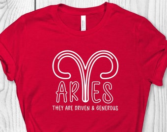 Aries Sign Shirt, Aries Gift, Aries Shirt, Aries Birthday Gift, Aries Zodiac Sign, Astrology Gift, Horoscope Shirts, Aries Tee