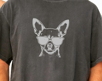 Smoking Chihuahua Shirt, Vintage Y2K Grunge Dog Graphic Tee, Funny Dog Face Shirt, Comfort Colors® Edgy Meme T Shirt, Gift for Dog Lovers