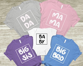 Camisas familiares, Camisas Mama-Dada-Baby, Camisas mamá, Camiseta familiar a juego, Camisa del Día de la Madre, Camisas familiares, Familia Cool