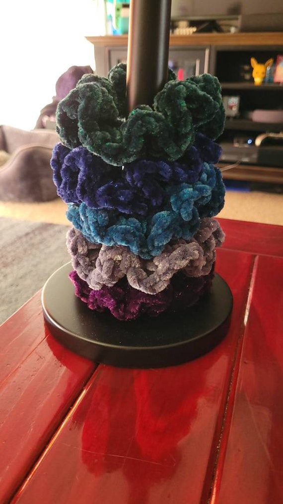 Sparkle Crochet Scrunchie Purple Silver Teal Navy Blue Green 