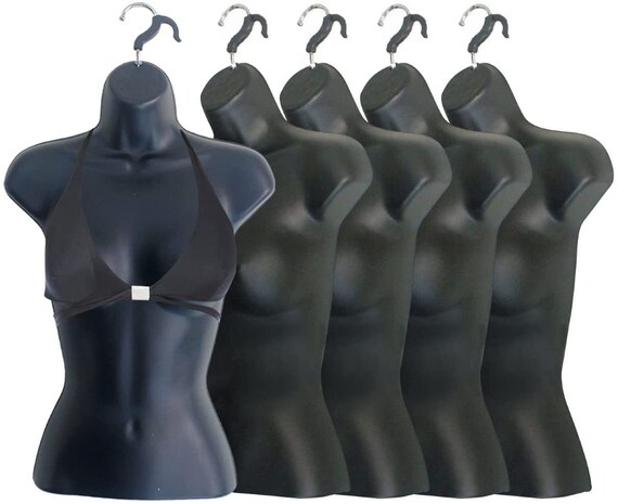 Set Of 4 Black Mannequin Torsos - Male, Female, Child, Toddler With Hanging Hooks, S-M Size - View #12