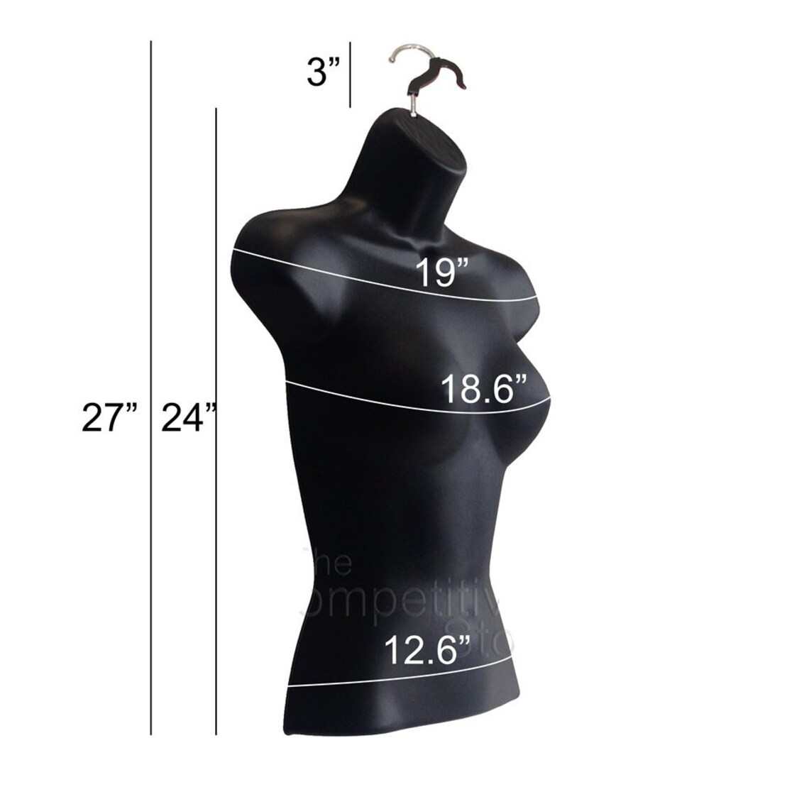 Mannequin Torso Female W/metal Base Body Mannequin Form 19 to 38 Height waist Long for SM Sizes