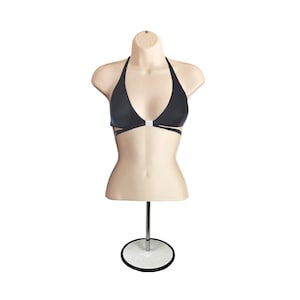 Flesh Female Hollow Back Mannequin Torso Set w/ Metal Stand with Metal Pole, S-M Sizes