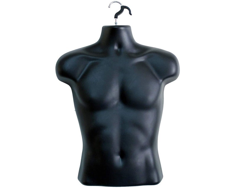 Only Hangers Women's Torso Mannequin - Half-Round Black Form For Displaying Small/Medium Tops & T-Shirts