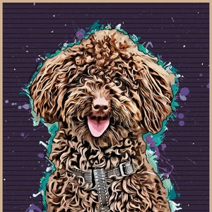 Pet Portrait. Cartoon Pop Art. Custom Digital Pet Portrait. Portrait from Photo. Modern Art. Dog Mom. Dog Dad. Pet Memorial