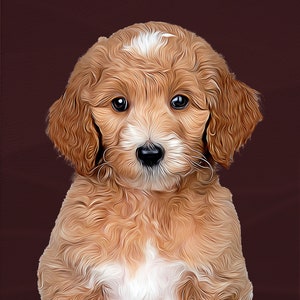 Huisdier Portret. Olieverfschilderij. Aangepast digitaal portret van een huisdier. Portret van foto. Digitale kunst. Hond Mama. Hond Papa. Huisdier Monument