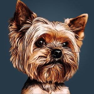 Huisdier Portret. Cartoon kunst. Aangepast digitaal portret van een huisdier. Portret van foto. Huisdier Illustratie. Hond Mama. Hond Papa. Huisdier Monument