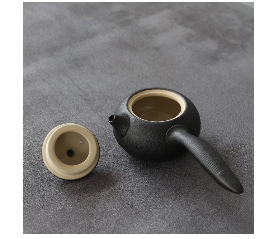 Black Ceramic Kyusu Teapot Kettle Tea Pot Chinese Kung Fu Tea Etsy UK