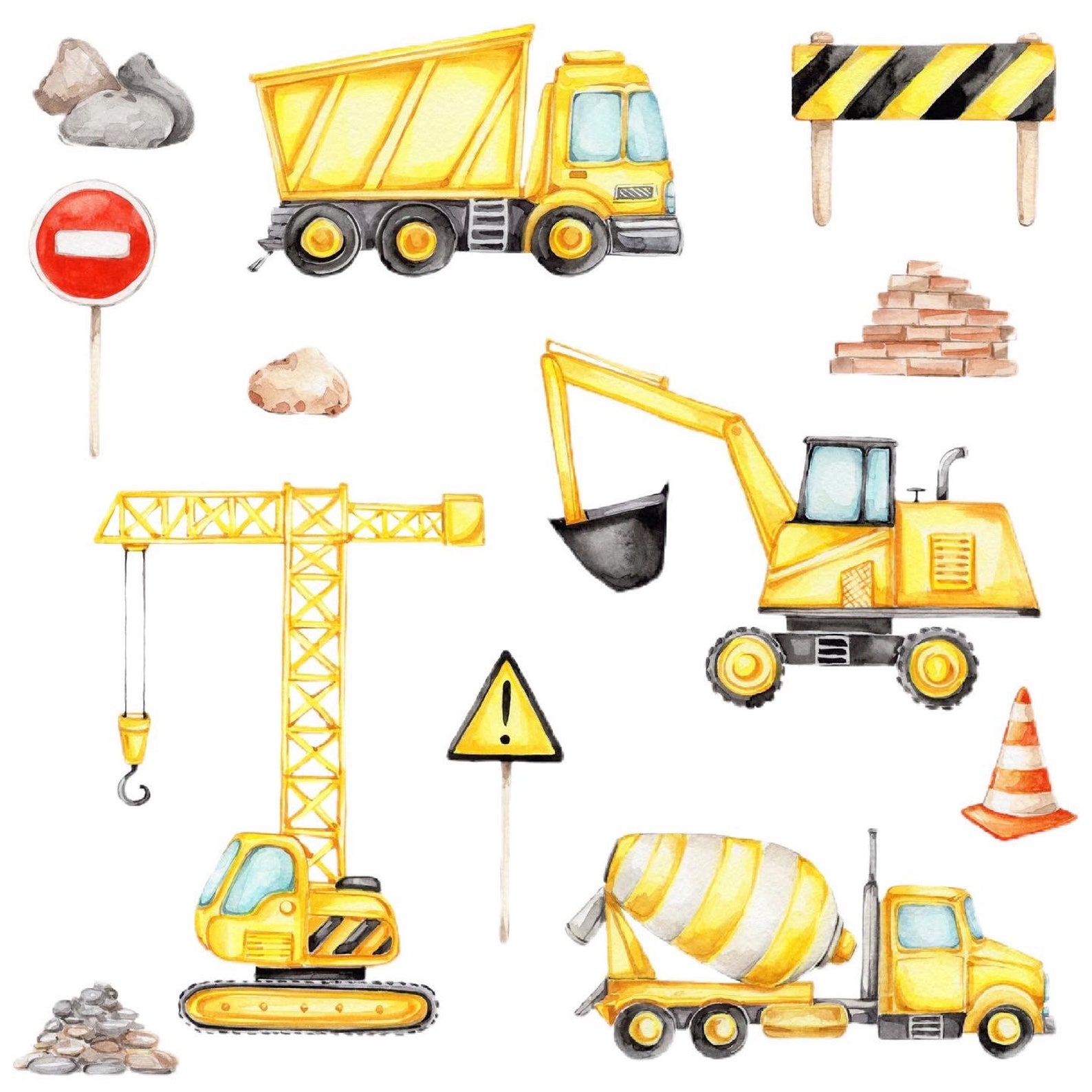 Construction Wall Decals Vehicles Wall Decal Cars Trucks Wall Etsy