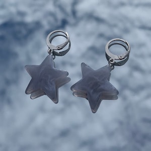 Semi-clear purple marble stars
