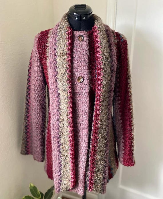 【美品】SHAREEF EX.GERORGETTE JQ CARDIGAN ykit-236 long gisela – Habu Textiles