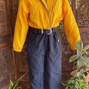 Vintage 90s yellow and black snow suit by Fera International
