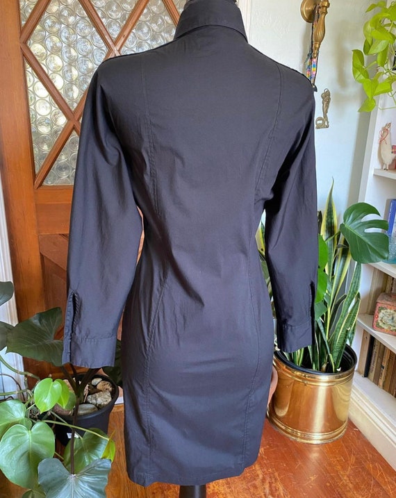 Vintage 80s black party dress with batwing sleeve… - image 6