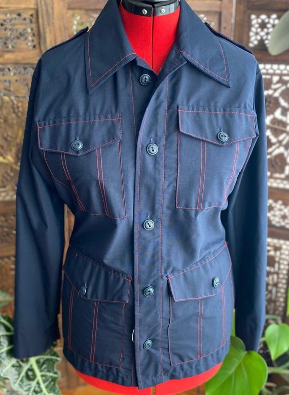 Vintage 50s/60s navy blue sport jacket with red st