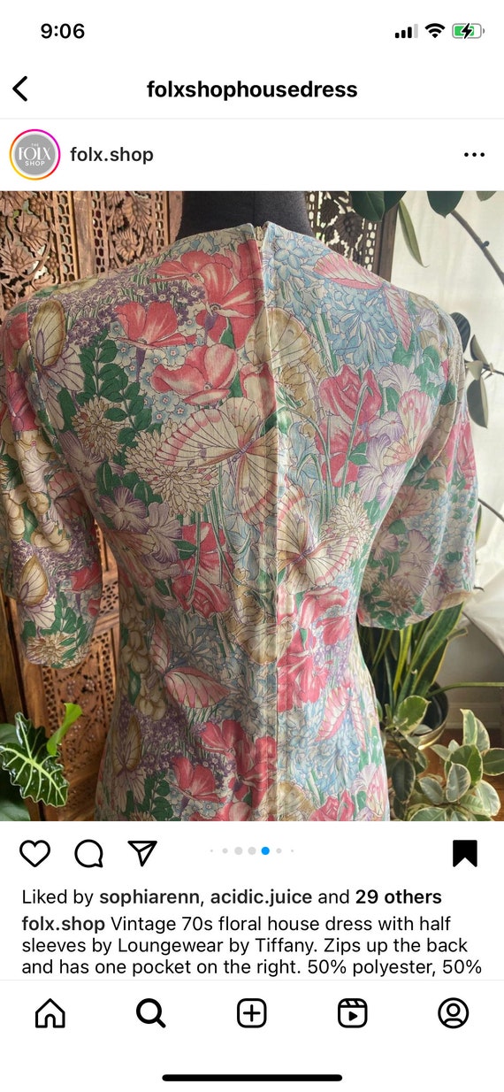 Vintage 70s floral house dress with half sleeves … - image 9