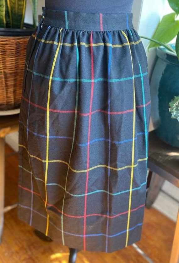 Vintage 80s plaid wool skirt by Private Club - image 4