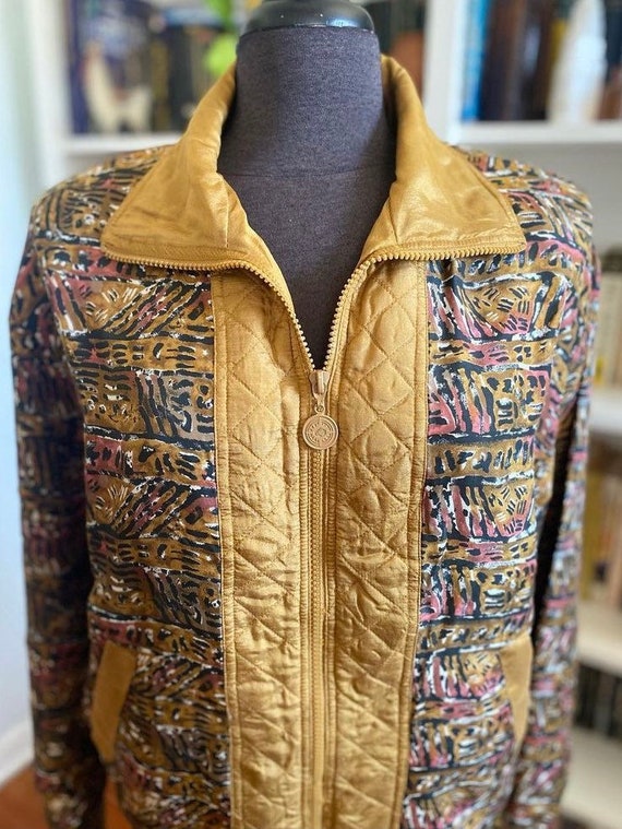 Vintage 80s silk zip up jacket by Anney Collection