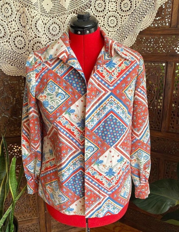 Vintage 1970s homemade, open front shirt/Jacket - image 1