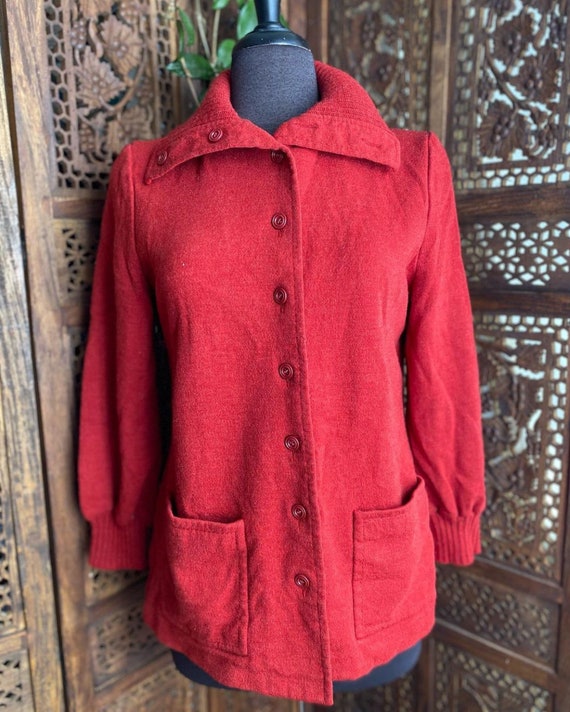 Vintage 80s rusty red wool sweater by Bleyle for H