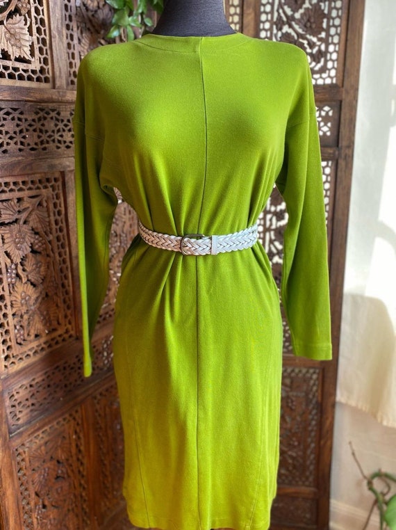 90s Lime green sweater dress by Liz Claiborne