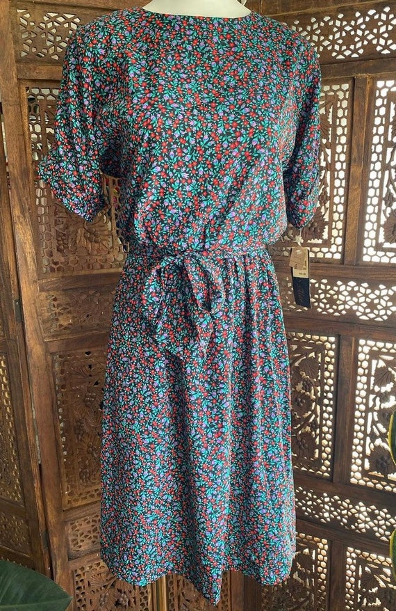 vintage 80s floral dress by Stuart Alan