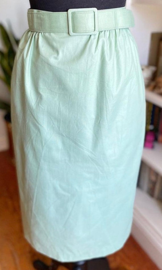 Vintage minty green pencil skirt by Night Lights