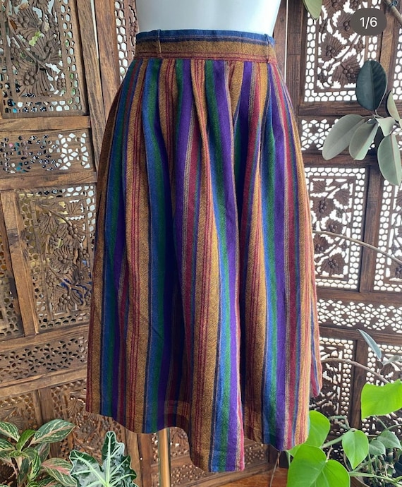 Vintage 80s striped skirt by french designer Lanvi